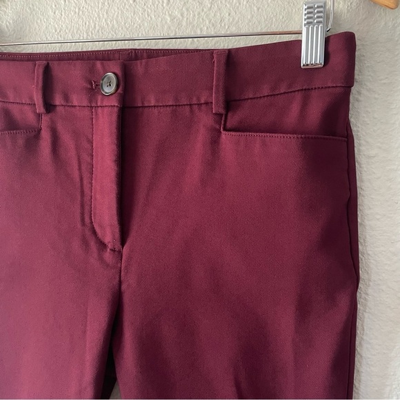 LOFT Skinny Work Slacks Pants Women’s 4 (30x27) Burgundy Office Stretch Pockets - Picture 5 of 15